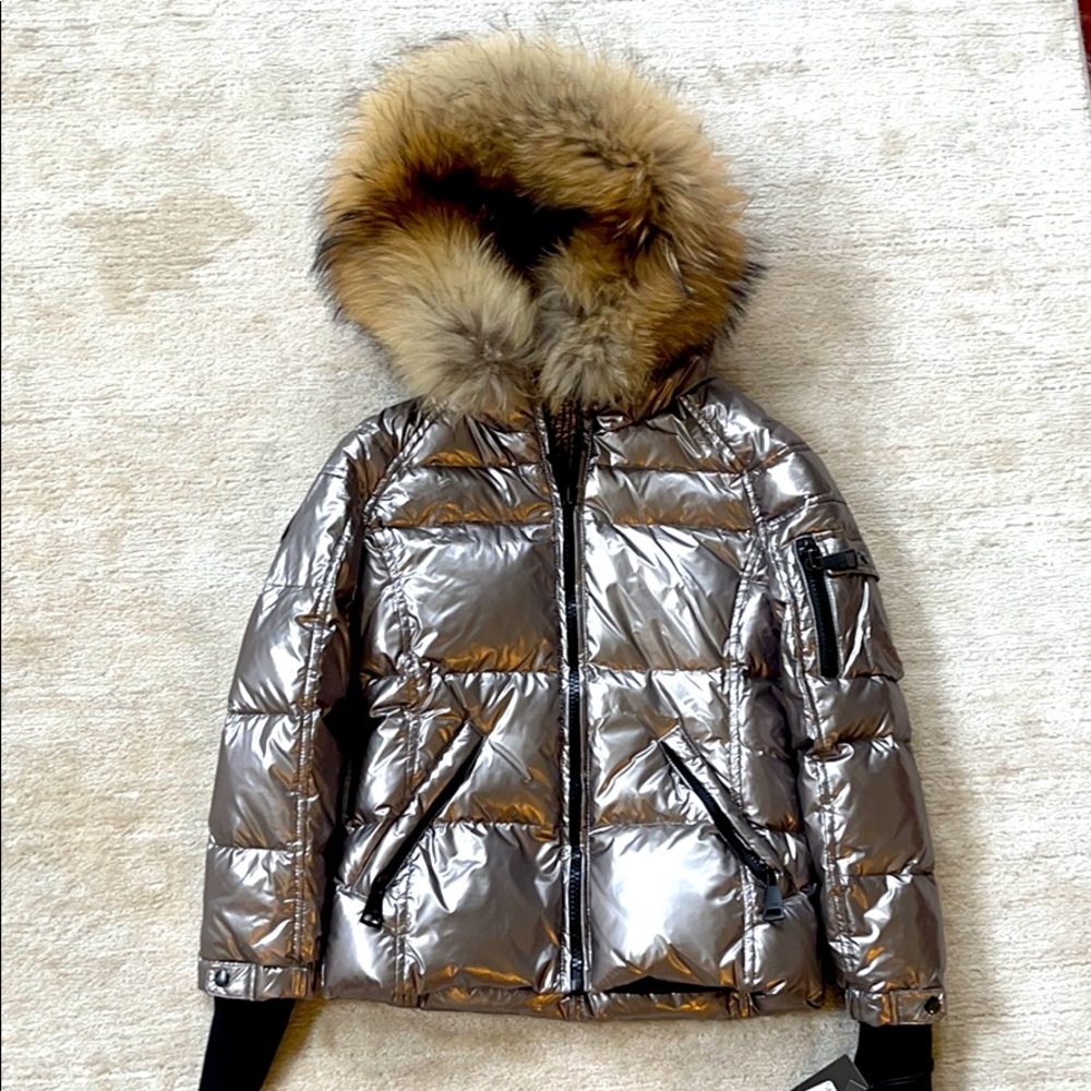 SAM. Girls’ Blake Fur Trimmed Down Jacket Size 10